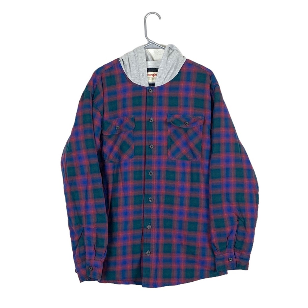 Wrangler authentic plaid flannel blanket lined shacket size large